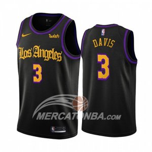 Maglia Los Angeles Lakers Anthony Davis Citta 2019-20 Nero