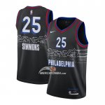 Maglia Philadelphia 76ers Ben Simmons Citta 2020-21 Nero