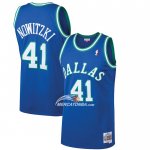 Maglia Dallas Mavericks Dirk Nowitzki NO 41 Mitchell & Ness 1998-99 Blu