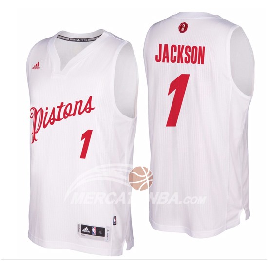 Maglia NBA Jackson Christmas,Detroit Pistons Bianco