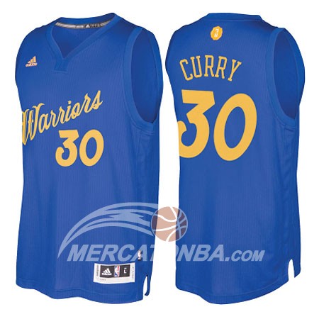 Maglia NBA Curry Christmas,Golden State Warriors Blu