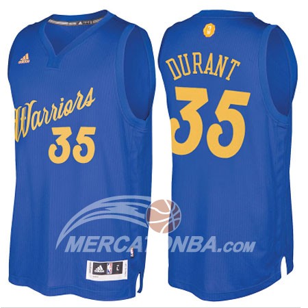 Maglia NBA Durant Christmas,Golden State Warriors Blu