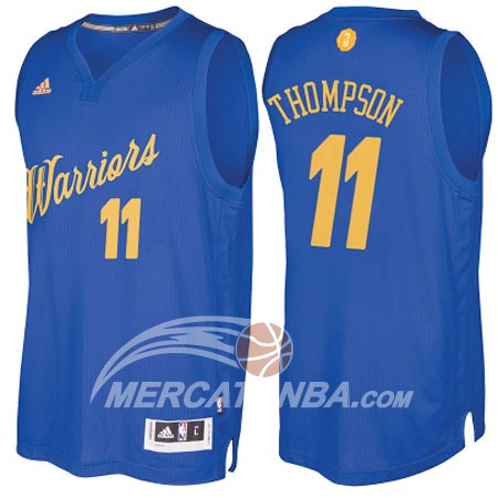 Maglia NBA Thompson Christmas,Golden State Warriors Blu