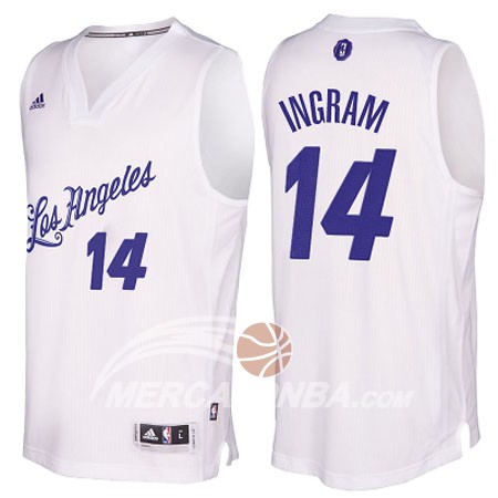 Maglia NBA Ingramk Christmas,Los Angeles Lakers Bianco