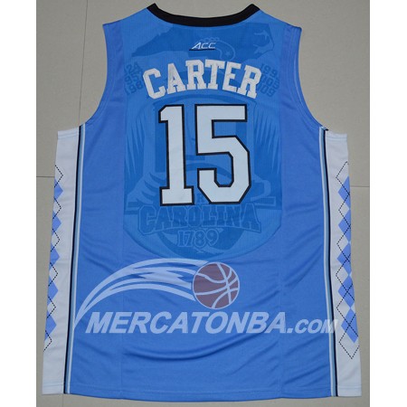 Maglia NBA NCAA Vince Carter Blu Carolina
