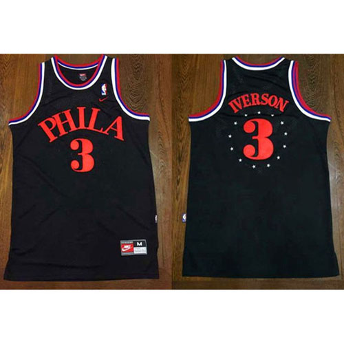 Maglia NBA Phila Iverson,Philadelphia 76ers Nero