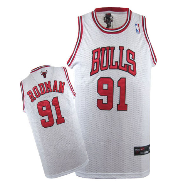 Maglia NBA Rodman,Chicago Bulls Bianco