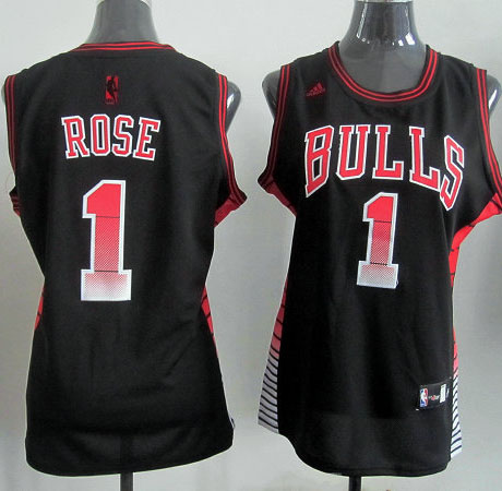 Maglia NBA Donna Rose,Chicago Bulls Nero2