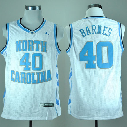 Maglia NBA NCAA Barnes,North Carolina Bianco