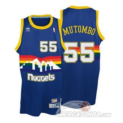 Maglia NBA Mutombo,Denver Nuggets Blauw