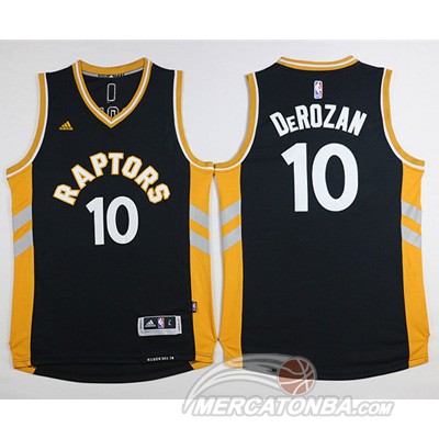 Maglia NBA Derozan,Toronto Raptors Nero Oro