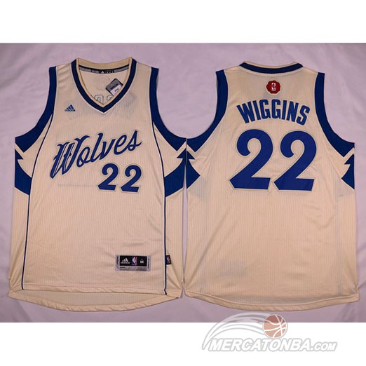 Maglia NBA Wiggins Christmas,Minnesota Timberwolves Bianco