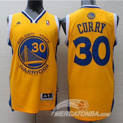 Maglia NBA Rivoluzione 30 Curry,Golden State Warriors Giallo