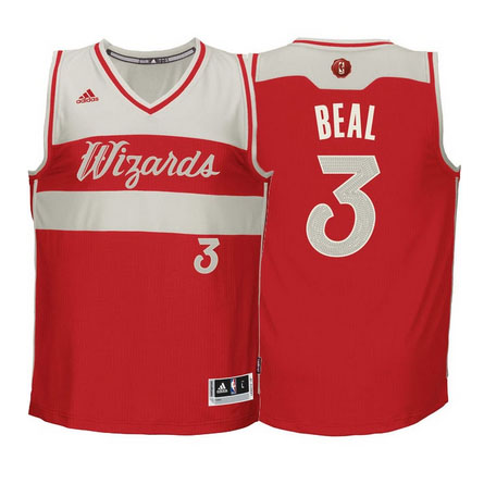 Maglia NBA Beal Christmas,Washington Wizards Rosso