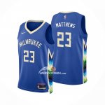 Maglia Milwaukee Bucks Wesley Matthews NO 23 Citta 2022-23 Blu