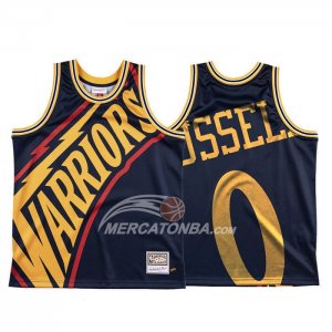 Maglia Golden State Warriors D'angelo Russell Mitchell & Ness Big Face Blu