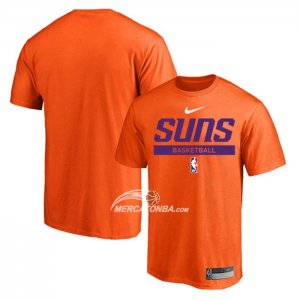 Maglia Manica Corta Phoenix Suns Practice Performance 2022-23 Arancione