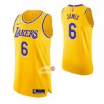 Maglia Los Angeles Lakers LeBron James NO 6 Icon Autentico Giallo