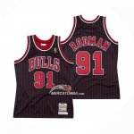 Maglia Chicago Bulls Dennis Rodman NO 91 Mitchell & Ness 1996-97 Nero