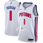 Maglia Detroit Pistons Allen Iverson NO 1 Association Bianco