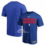 Maglia Manica Corta Philadelphia 76ers Practice Performance 2022-23 Blu