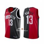 Maglia Brooklyn Nets Houston Rockets James Harden No 13 Split Nero Rosso