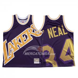 Maglia Los Angeles Lakers Shaquille O'neal Mitchell & Ness Big Face Viola