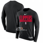 Maglia Manica Lunga Los Angeles Clippers Practice Performance 2022-23 Nero