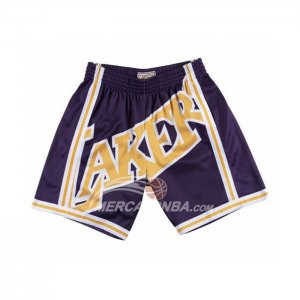 Pantaloni Los Angeles Lakers Mitchell & Ness Big Face Giallo Viola