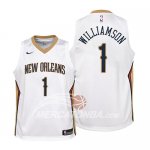Maglia Bambino New Orleans Pelicans Zion Williamson Association 2019 Bianco