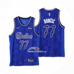 Maglia Dallas Mavericks Luka Doncic NO 77 Fashion Royalty Blu