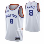 Maglia New York Knicks Kemba Walker NO 8 75th Anniversary Bianco