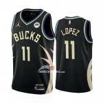 Maglia Milwaukee Bucks Brook Lopez NO 11 Statement 2022-23 Nero