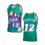 Maglia Utah Jazz John Stockton NO 12 Mitchell & Ness 1996-97 Verde