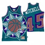 Maglia Utah Jazz Donovan Mitchell No 45 Mitchell & Ness Big Face Blu