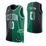 Maglia Boston Celtics Jayson Tatum NO 0 Split Nero Verde