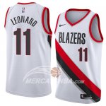 Maglia NBA Portland Trail Blazers Meyers Leonard Association 2018 Bianco