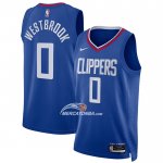 Maglia Los Angeles Clippers Russell Westbrook NO 0 Icon 2022-23 Blu