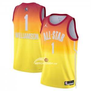 Maglia All Star 2023 New Orleans Pelicans Zion Williamson NO 1 Arancione