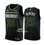 Maglia Minnesota Timberwolves Austin Rivers NO 25 Statement 2022-23 Nero