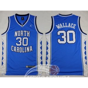 Maglia NBA NCAA Wallace,Norte Carolina Blu