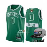 Maglia Boston Celtics Jayson Tatum NO 0 Citta 2022 NBA Finals Verde