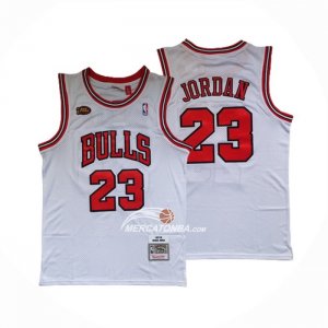 Maglia Chicago Bulls Michael Jordan NO 23 Mitchell & Ness 1998 NBA Finals Bianco