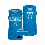 Maglia Slovenia Luka Doncic NO 77 Away Blu