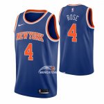 Maglia New York Knicks Derrick Rose NO 4 Icon Blu