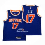 Maglia New York Knicks Jeremy Lin NO 17 Icon Blu