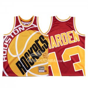 Maglia Houston Rockets James Harden Mitchell & Ness Big Face Rosso