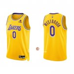 Maglia Los Angeles Lakers Russell Westbrook NO 0 75th Anniversary 2021-22 Giallo
