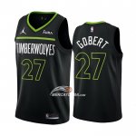 Maglia Minnesota Timberwolves Rudy Gobert NO 27 Statement 2022-23 Nero