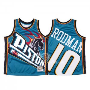 Maglia Detroit Pistons Dennis Rodman Mitchell & Ness Big Face Blu